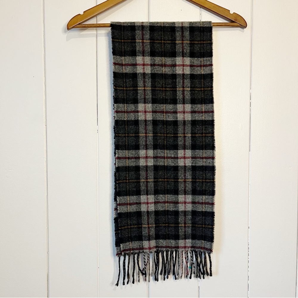 Vintage Eaton 100% Wool Plaid Scarf. Made In Scottland.